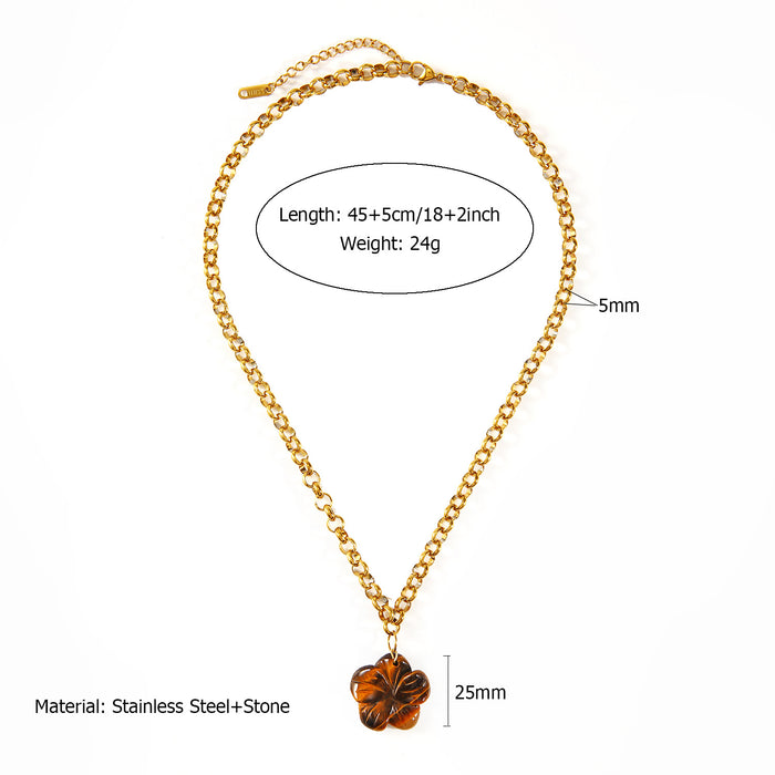 Wholesale Original design ocean style shell necklace paired with stainless steel chain, oil dripping pendant, collarbone chain