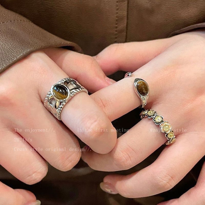 Wholesale Retro open ring with adjustable niche design, index finger high-end personalized ring