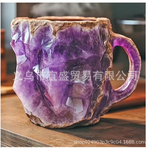 Wholesale Mineral Crystal Coffee Mugs Resin Crafts Imitation Mineral Crystal Coffee Cups JDC-CUP-YS001