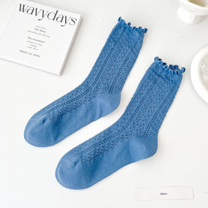 Wholesale Socks, thin cut, hollowed out, stacked socks, middle tube