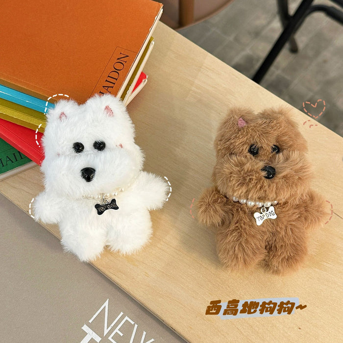 Wholesale Original Cute Plush Puppy School Bag Pendant Creative Necklace Dog Key Doll