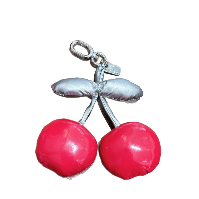 Wholesale PU cotton-filled cherry keychain