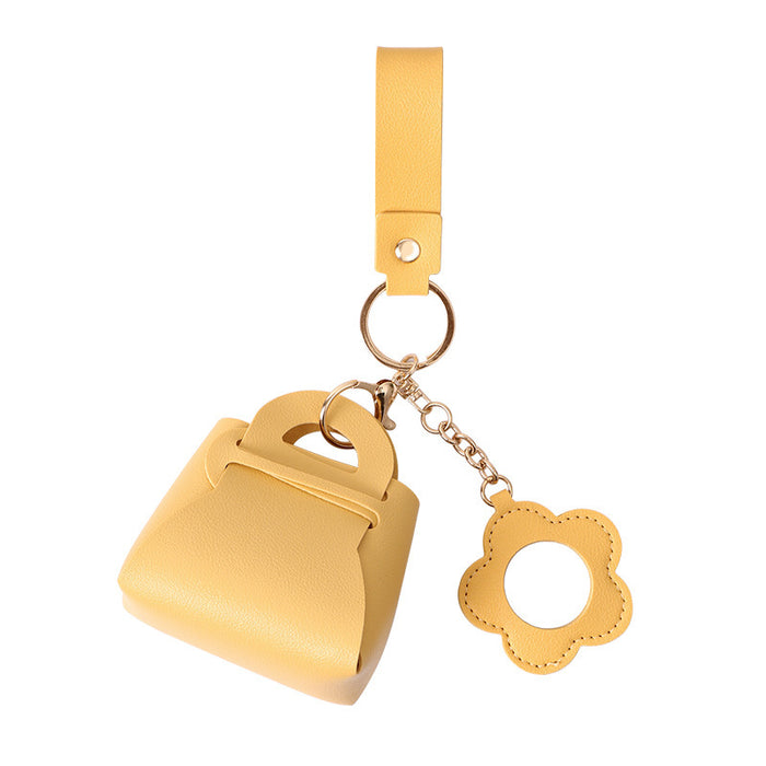 Wholesale Chic PU Wallet Keychain Bag Charm with Mirror Pink Gift for Women