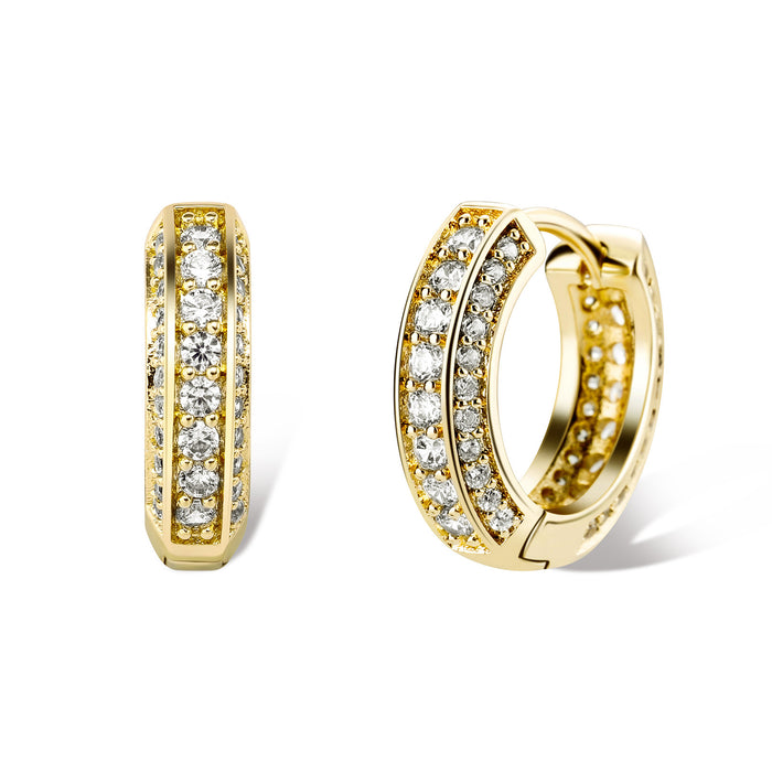 Wholesale Micro-painted zircon gold-plated curved ear cuffs Hip Hop