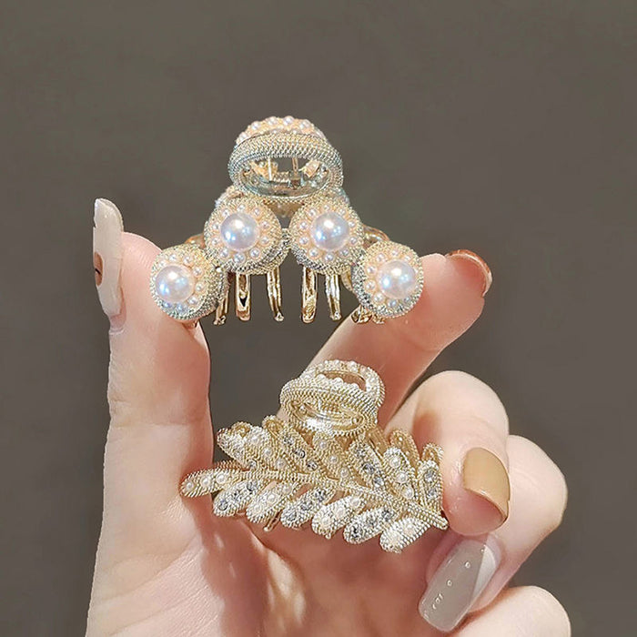 Wholesale Pearl small size shark clip gold-plated head clip female top clip headdress