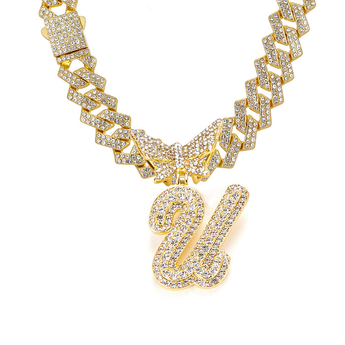 Wholesale Alloy rhinestone pendant necklace