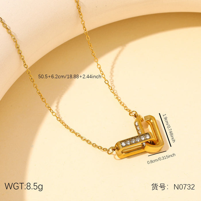 Wholesale Stainless Steel Clavicle Chain Necklace — Asymmetrical Design featuring a Bowknot  Rhinestone Accents  and Heart Pendant