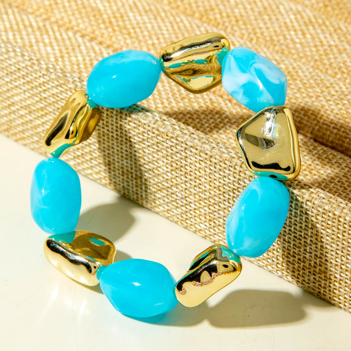 Wholesale Acrylic Beaded Bracelet Retro Ethnic Pattern Women' s Jewelry Gift MOQ≥2