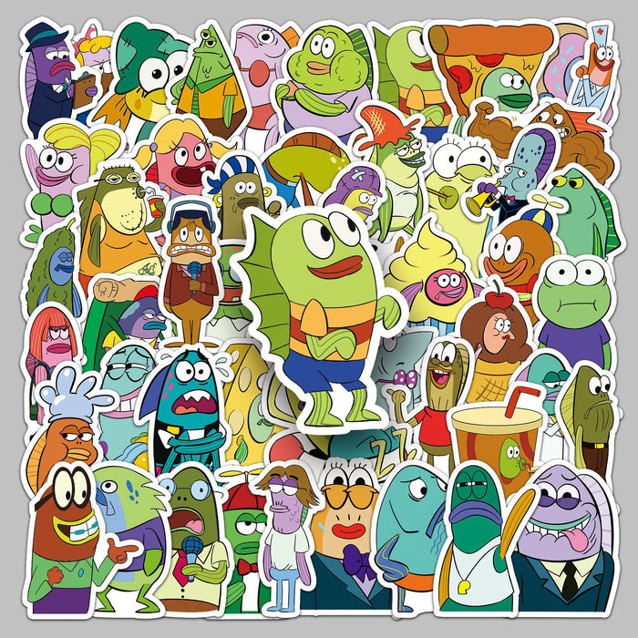 Wholesale 51pcs hand painted cartoon character decorative stickers
