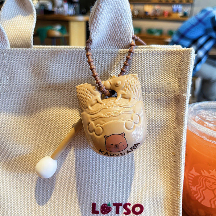 Wholesale Decompression Wooden Fish Cappibala Keychain