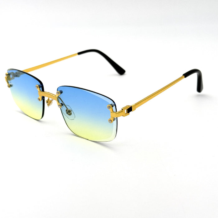 Wholesale  Rimless Trim Spring Foot Sunglasses Women's  Gradient Sunglasses Men's