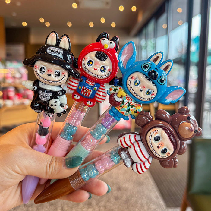 Wholesale Cartoon smiley face funny rhinestone press ballpoint pen