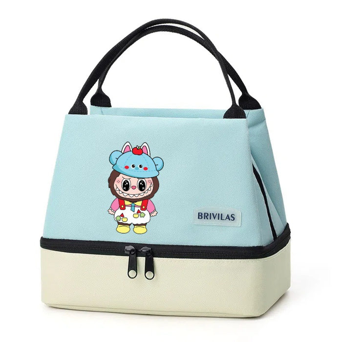 Wholesale  Contrasting Color Printed Double-Layer Insulated Bag Ice Bag Outing Lunch Bag