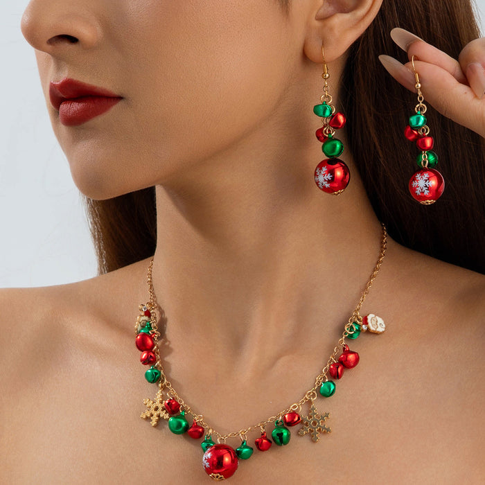 Wholesale Christmas Bell Love Drop Earring and Necklace Set Jewelry Accessory Gift MOQ≥2