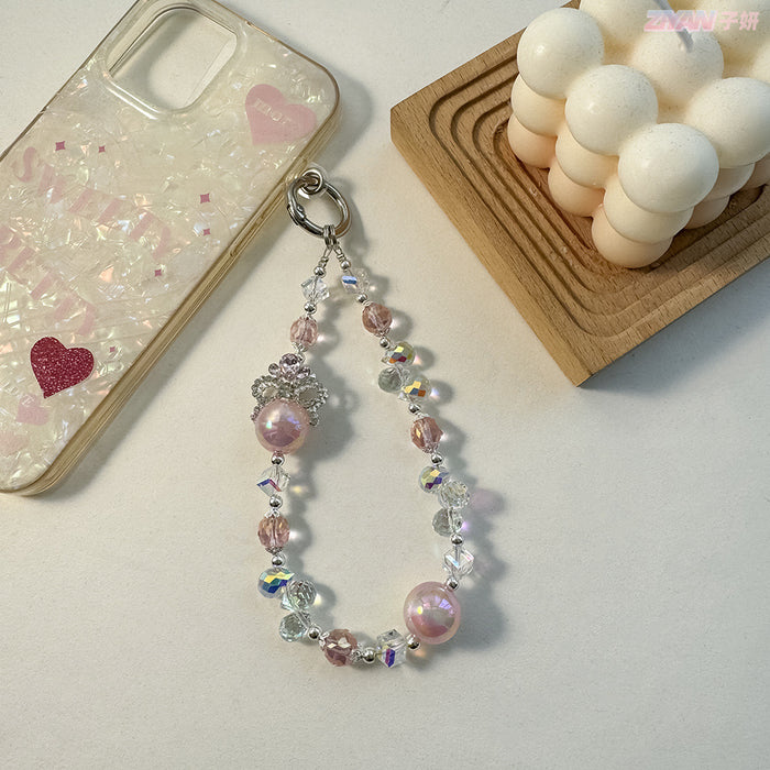 Wholesale Alloy Crown Bag Hanging Crystal Car Keychain Mobile Phone Chain Hanging Accessories