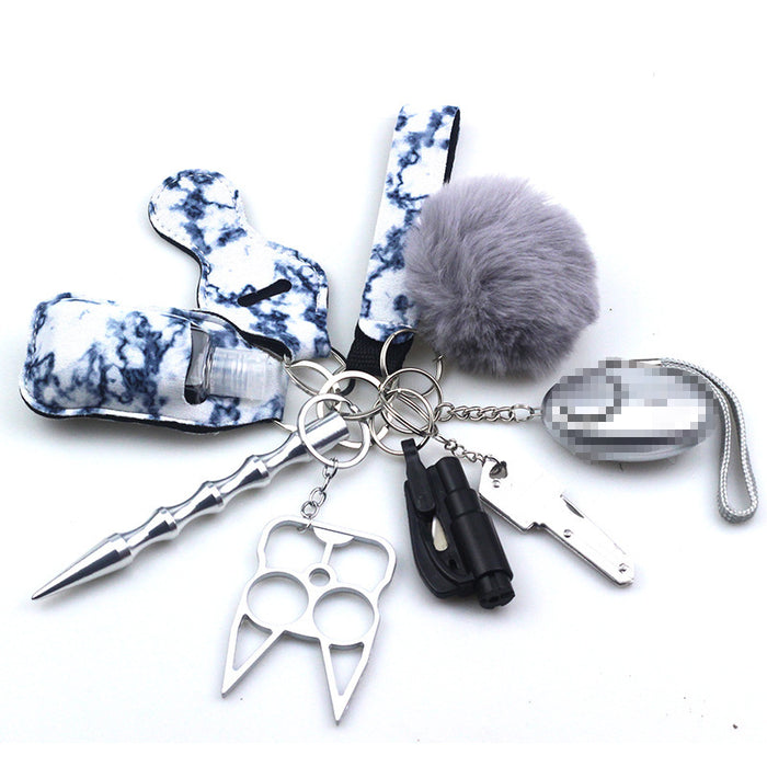 Wholesale Hand Sanitizer Bag Zinc Alloy Wrist Multi-function Keychain 10-piece Set JDC-KC-TouMS015