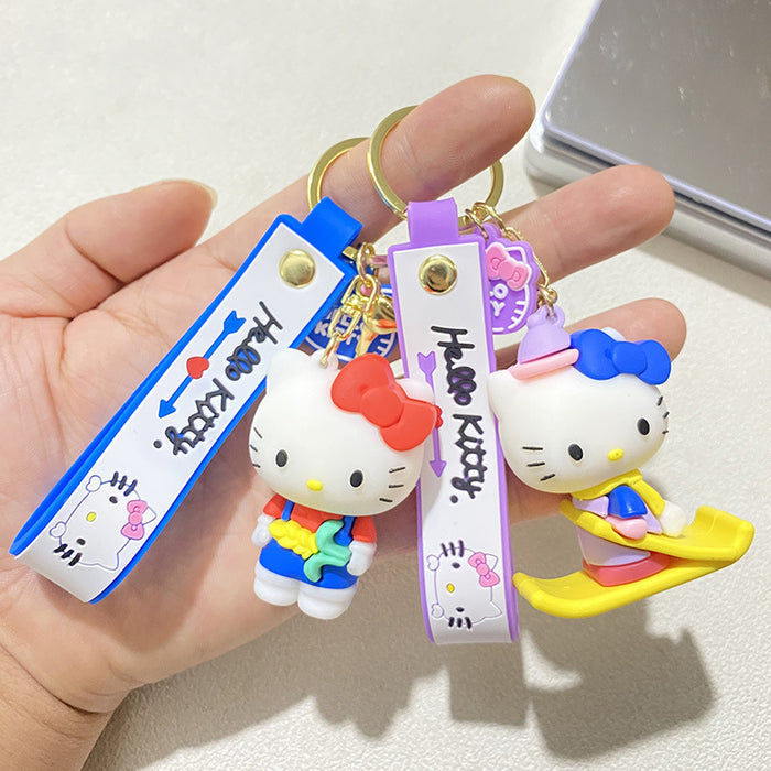 Wholesale Cartoon cat dressing diary keychain cute couple car bag doll pendant