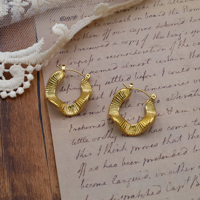 Wholesale 18k gold titanium steel earrings