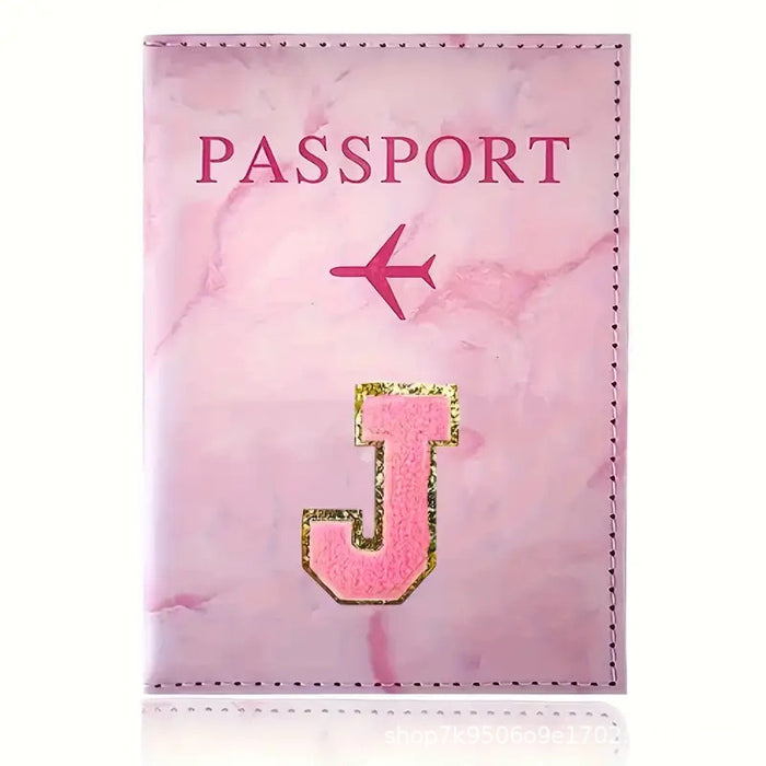 Wholesale Trendy Monogram Passport Cover Initial PU Leather Travel Wallet Unisex Boutique Card Holder