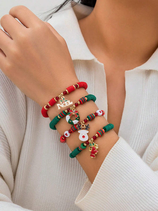 Wholesale Christmas ornaments colorful polymer clay bead set