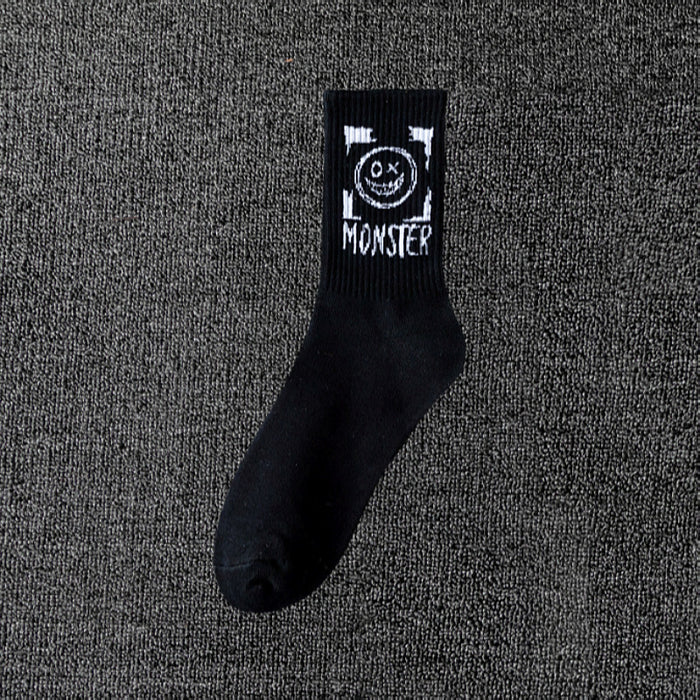 Wholesale men' s deont mid-calf socks black and white cotton socks women' s summer sports basketball socks