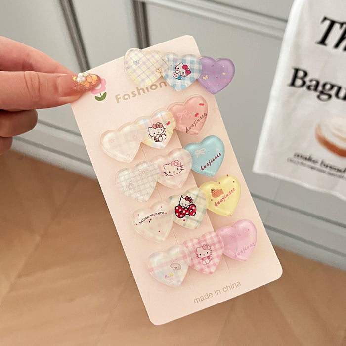 Wholesale Cute plaid cat oval hair clip