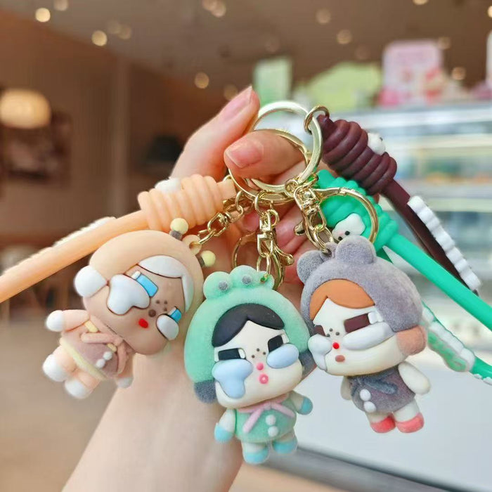 Wholesale  doll key chain tears doll doll bag pendant car key chain trend flocking pendant