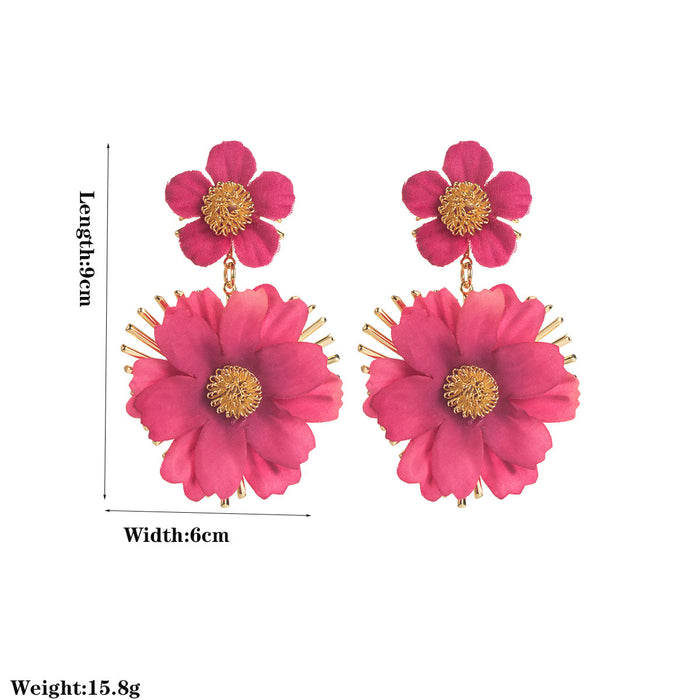 Wholesale Floral Pendant Earrings Trendy Summer Vacation Chic Jewelry Accessory