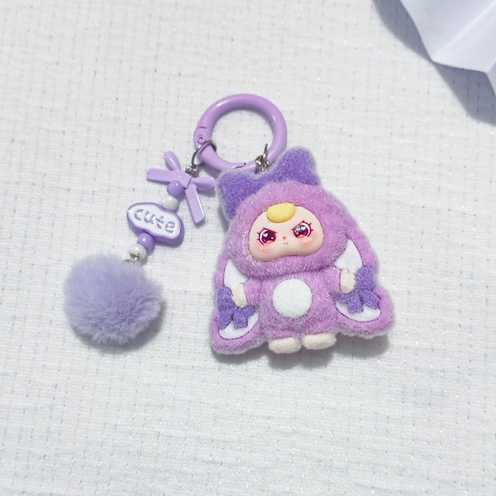 Wholesale Flocking jewelry accessories cartoon cute keychain bag pendant cute small pendant