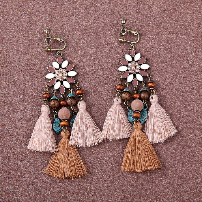 Wholesale Alloy Bohemian Retro Ethnic Style Su Long Earrings JDC-ES-Gumi003