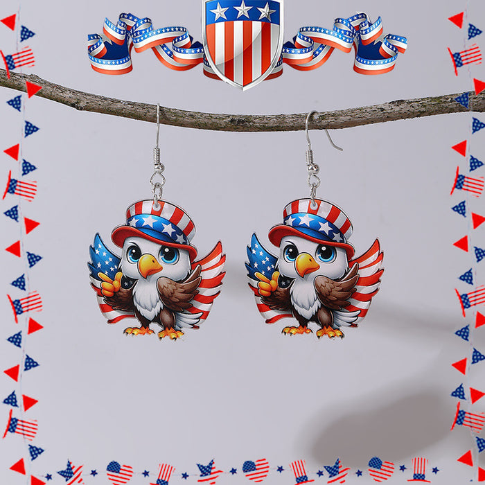 Wholesale Earrings, new national flag, red and white animal earrings, earring decorations, gifts