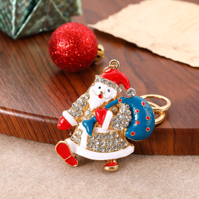 Wholesale Rhinestone Zinc Alloy Keychain Christmas Car Key Accessory Gift for Boutique MOQ≥2