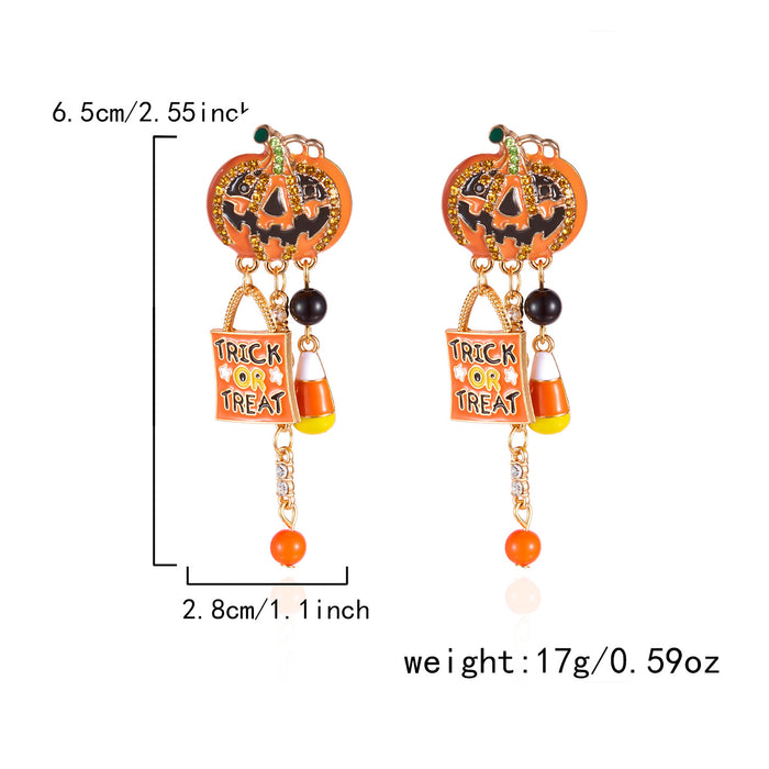 Wholesale Halloween Skeletons Ghost Pumpkin Necklace Trendy Party Jewelry