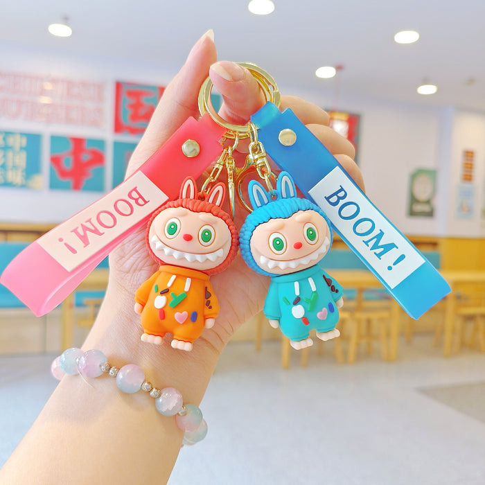 Wholesale Cross-Dressing Cartoon Keychain Cute School Bag Pendant Car Key Chain Doll Machine Gift