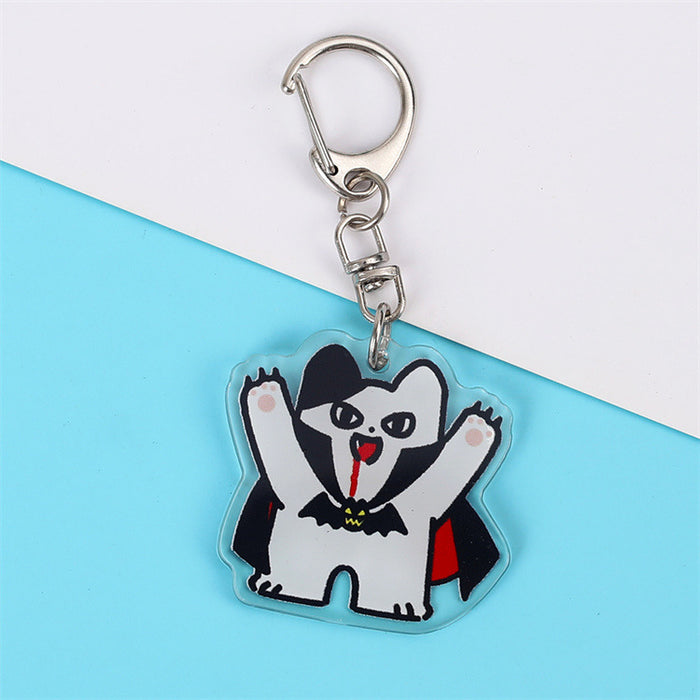 Wholesale Acrylic  Pumpkin Ghost Keychain Cute Double-sided Pendant Fashion Accessory for Gift