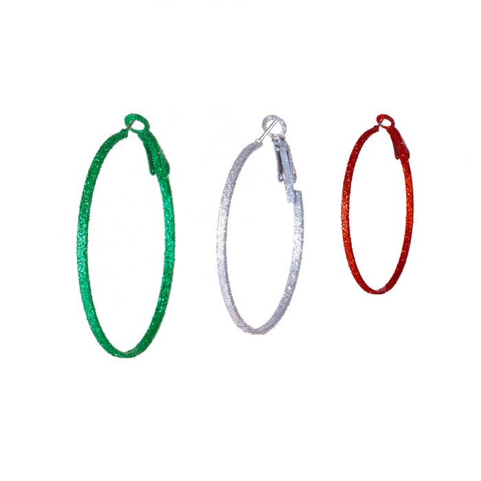 Wholesale Christmas earrings for women,  high-end fashion red and green earrings,  Christmas color spiral geometric earrings set