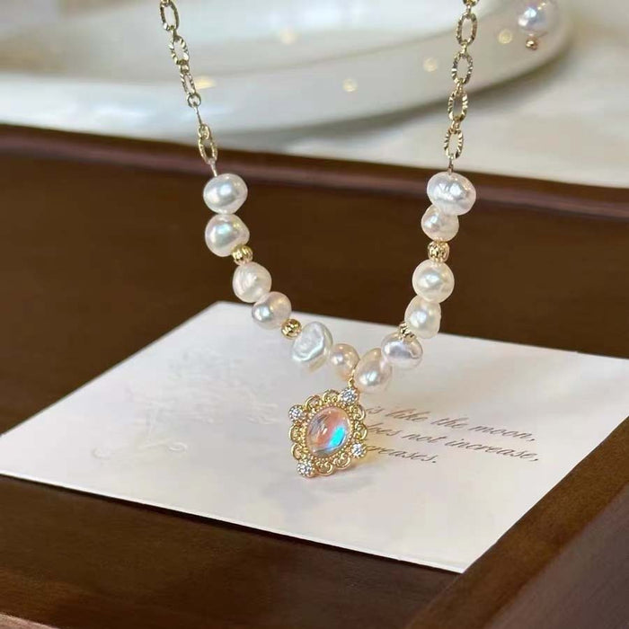 Wholesale New irregular pearl bead necklace with light luxury and high-end feel, collarbone chain, niche and versatile accessories