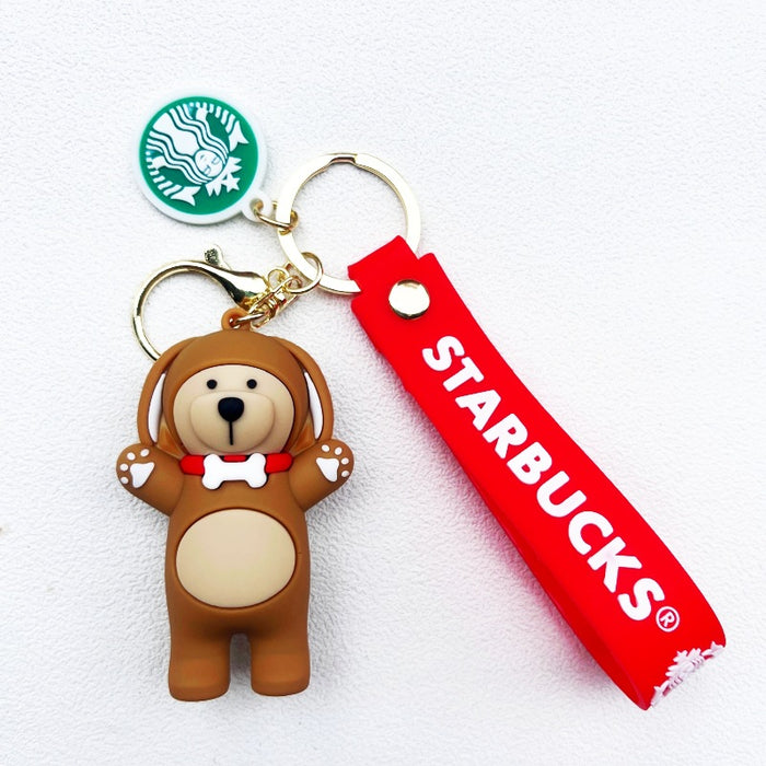 Wholesale Soft rubber cute bear cartoon keychains