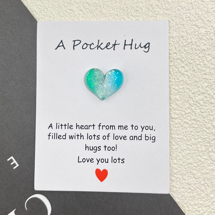 Wholesale gradient heart-shaped resin Decorations greeting card