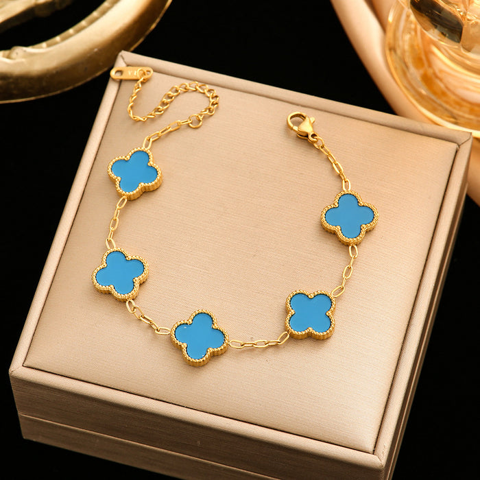 Wholesale  Titanium Steel Bracelet Four-leaf Clover