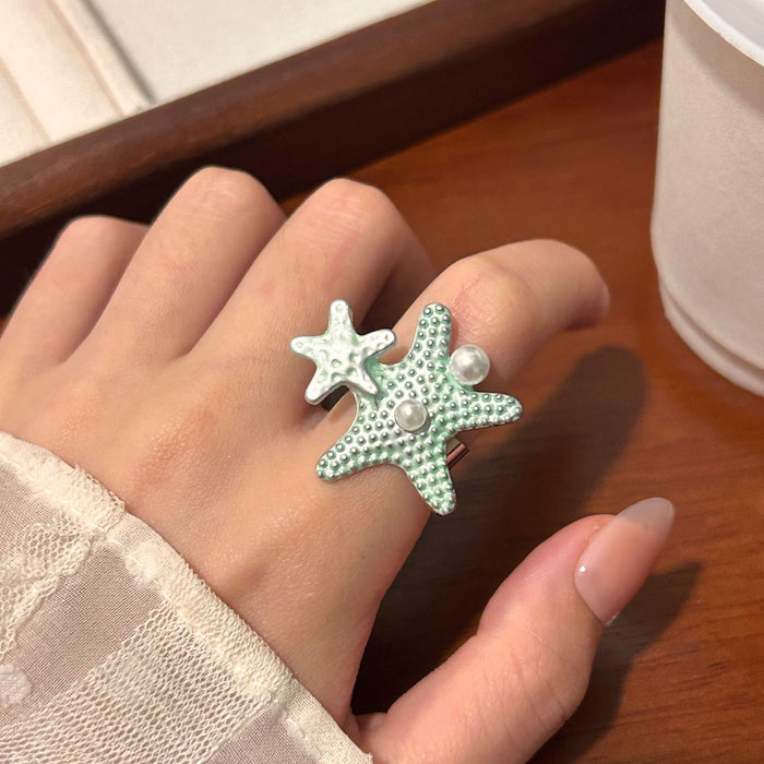 Wholesale Cute Shell Conch Star Ring for Women, niche design, index finger ring, new personalized and versatile bracelet