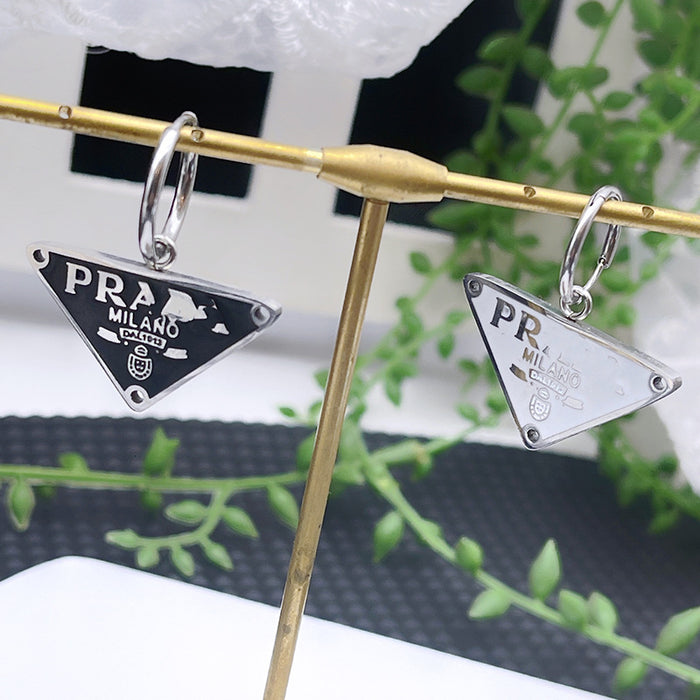 Wholesale Titanium Steel Triangle Earrings JDC-ES-YiL001