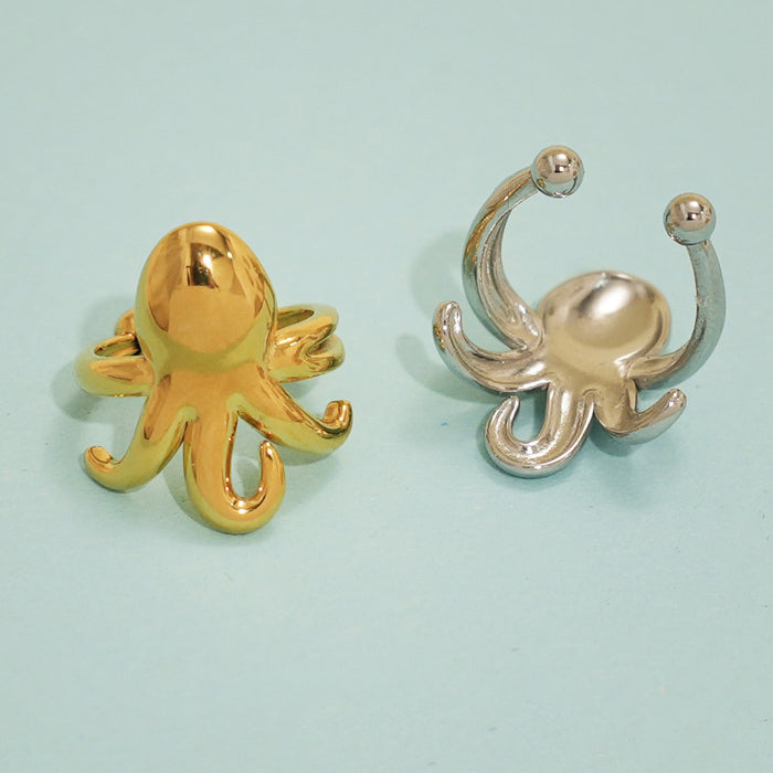 Wholesale Stainless Steel Octopus Ear Clips Summer Simple Fashion Design Earrings