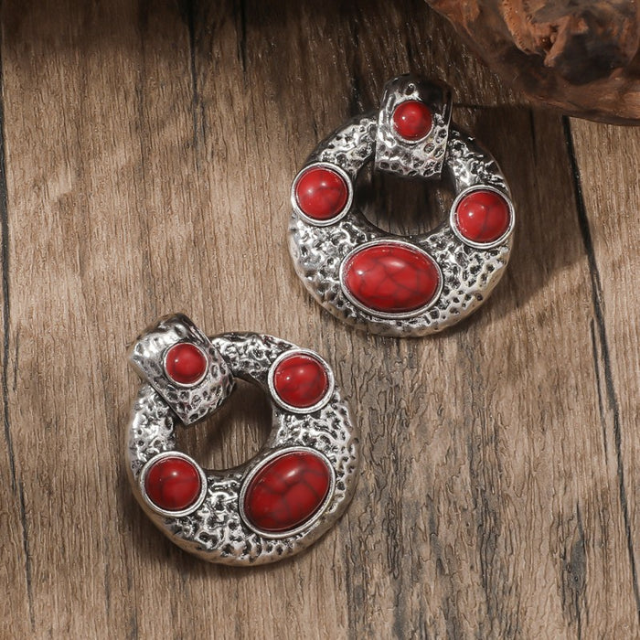 Wholesale Ethnic Style Turquoise Earrings JDC-ES-JunJie004