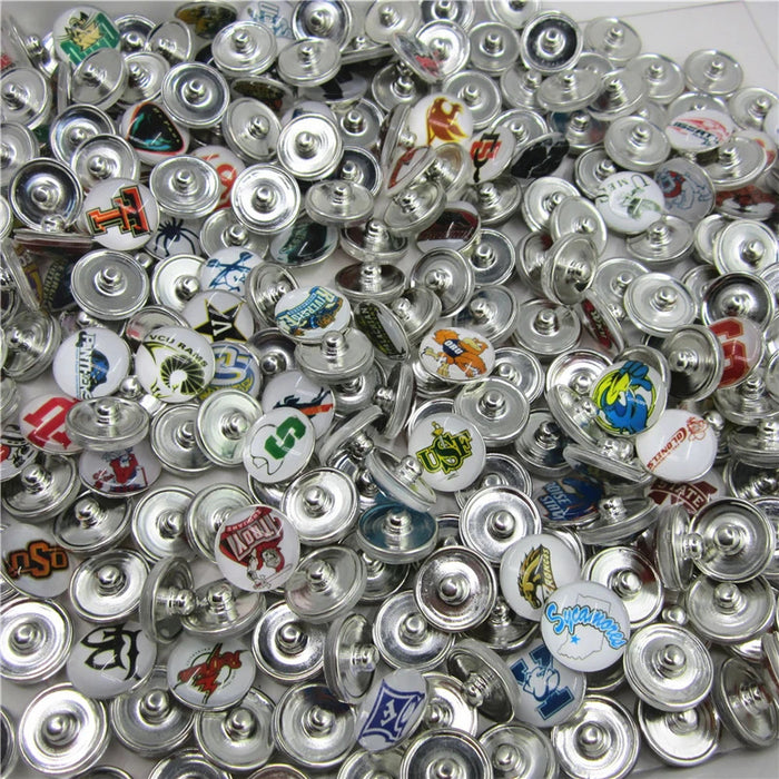 Wholesale  18mm snap button University League team logo