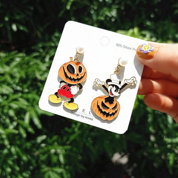 Wholesale Halloween Alloy Pumpkin Earrings JDC-ES-Xingj030