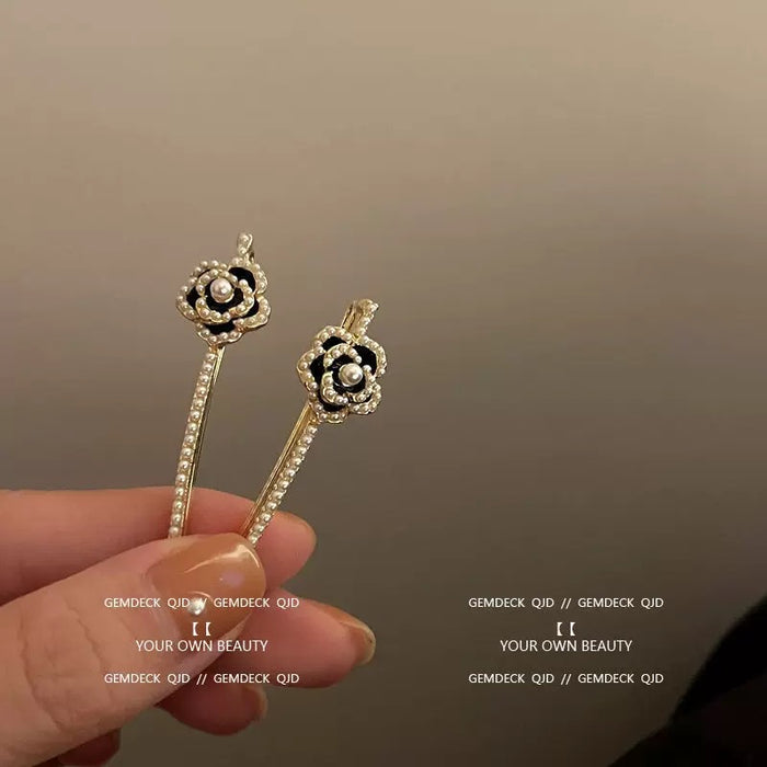 Wholesale A Retro  Camellia Flower Pearl Hairpin Retro  Temperament Hairpin