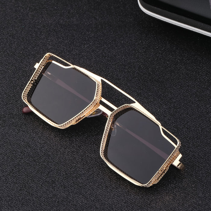 Wholesale Retro steam sunglasses with metal hollow box sunglasses