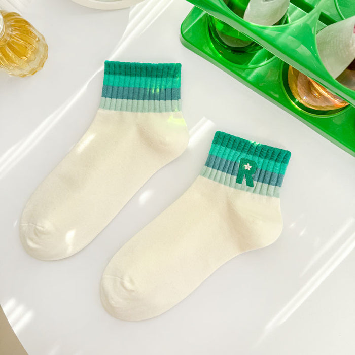 Wholesale Socks low short tube women's socks gradient letter embroidery college style sports socks cotton