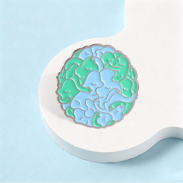 Wholesale Zinc Alloy Enamel Brooch Abstract Embracing Crowd Art Everyday Chic Accessory